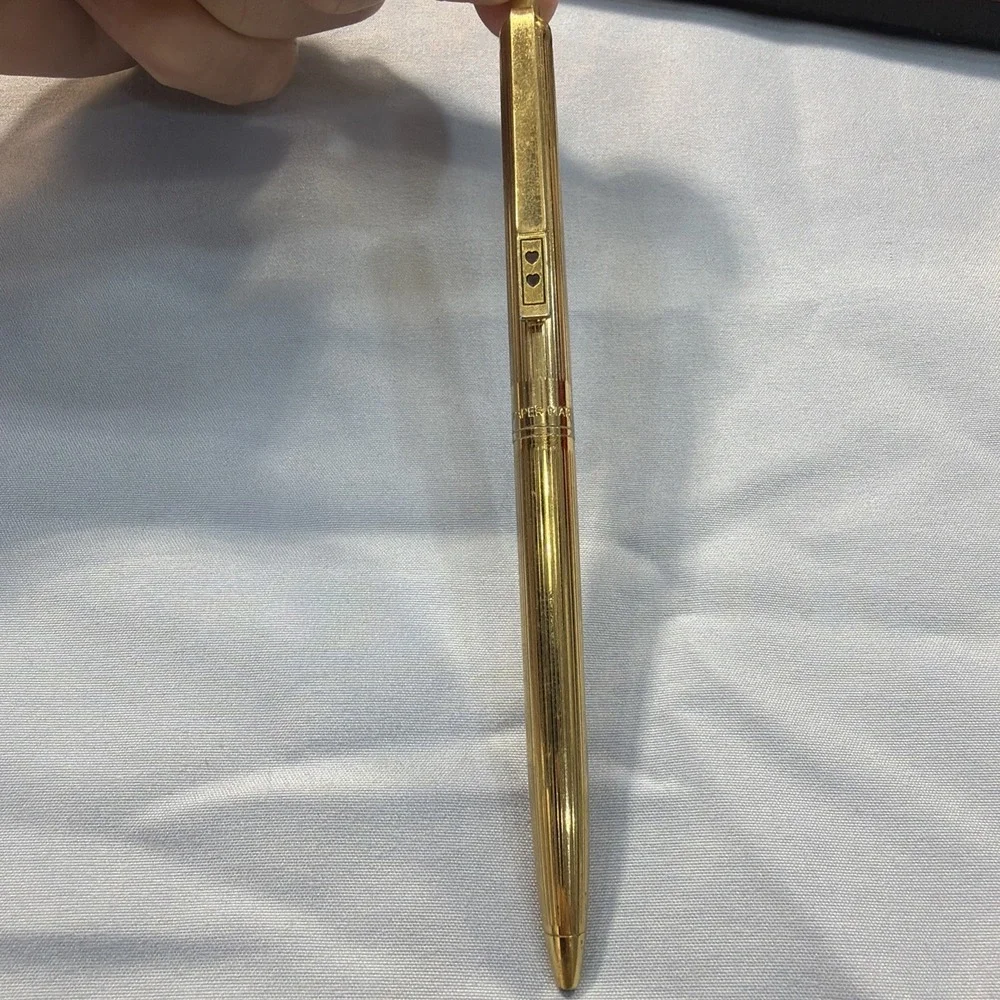 Paper Mate Pen Double‎ Heart • Gold Tone • Gold Tone Pencil With Eraser